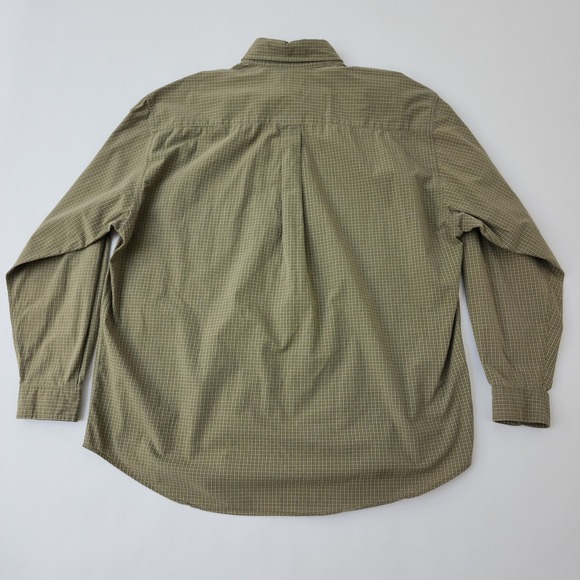 Dockers Mens XL Long Sleeve Button Down Shirt Olive Green Plaid 100% Cotton - Picture 9 of 9